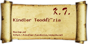 Kindler Teodózia névjegykártya